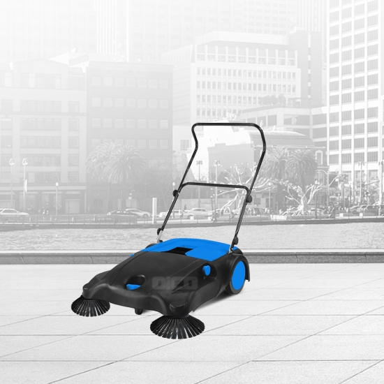 OR40 Manual Road Sweeper, Mini Cleaning Machine With 33L Rubbish Bin
