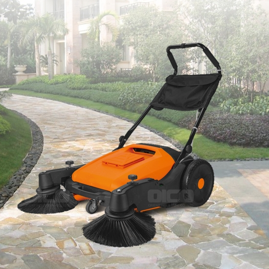 OR-MS-92S Manual Road Sweeper With Water Tank And 40L Big Trash Can
